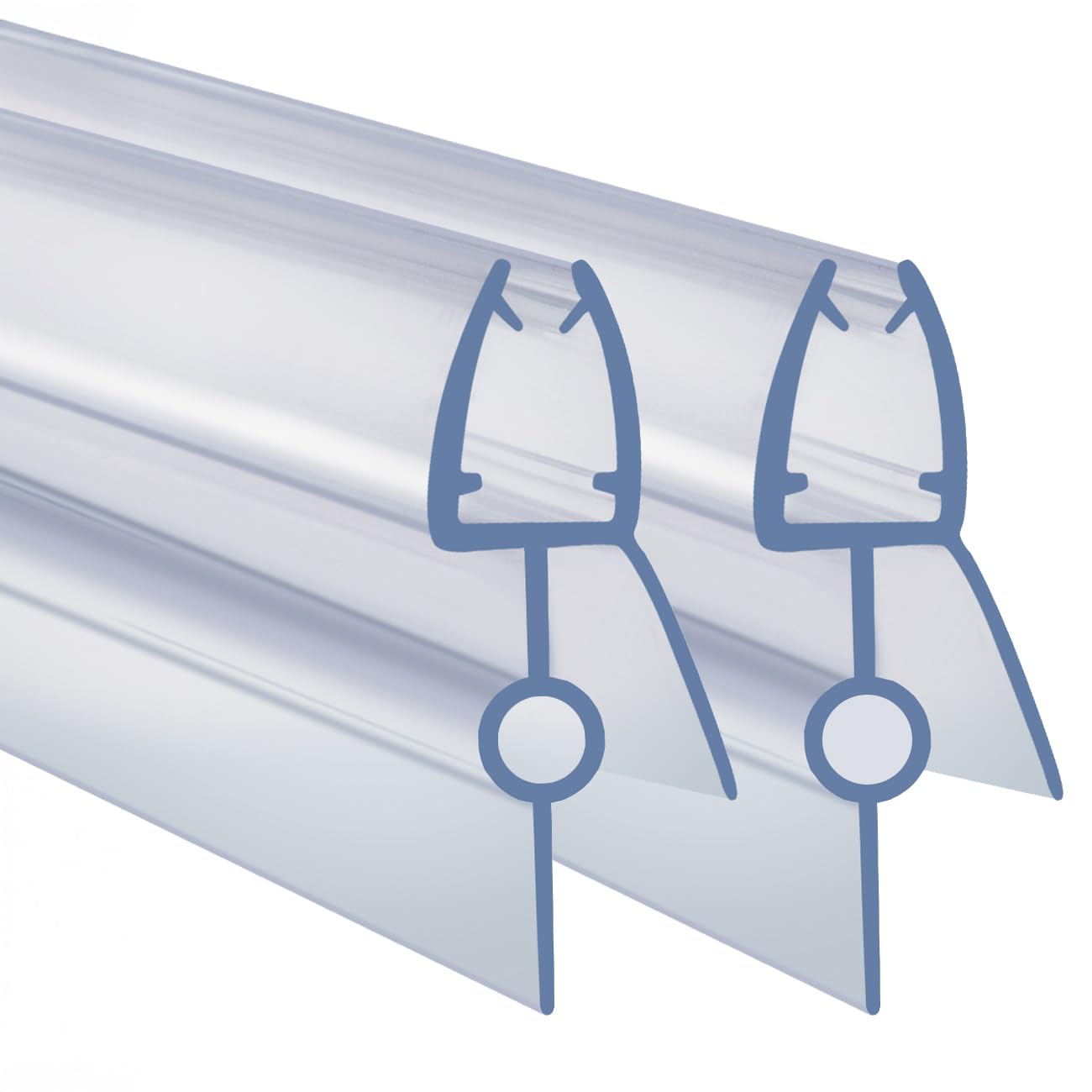 ARVO 2 Pack Shower Screen Seal Strip for 4–6 mm Glass | Covers Gaps Up to 22 mm | 90 cm Transparent Shower Door Seal Strip Replacement – Watertight for Straight Glass Doors