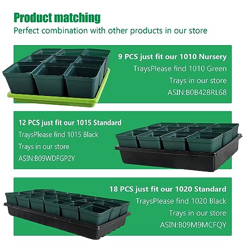 RooTrimmer Square Nursery Seedling Pot 3.5 Inches 90 Pcs, Small Nursery Pot Plastic Thick and Sturdy Seed Start Germination Pot for Plant Propagation and Seeding(Green,3.54 Inches, 90Pcs) by RooTrimmer - Image 6