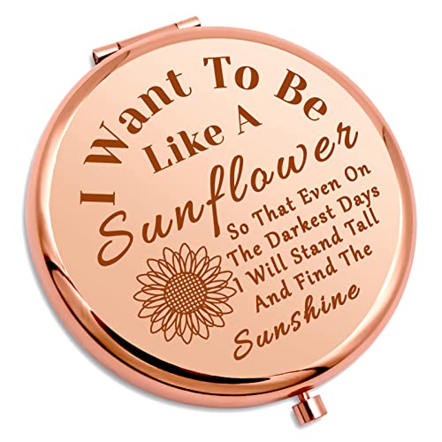 Inspirational Gifts For Girls Sunflower Compact Makeup Mirror Spiritual Floral Gifts For Women Daughter Granddaughter Friendship Gift For Sister Friend Motivational Gifts Birthday Gifts Compact Mirror #TOP10