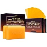 VALITIC Kojic Acid and Turmeric Dark Spot Corrector Soap – Skin Care Cleansing Duo - 2 Soap Bars and 200 Melting Paper Sheets - Infused with Vitamin C, Retinol and Collagen