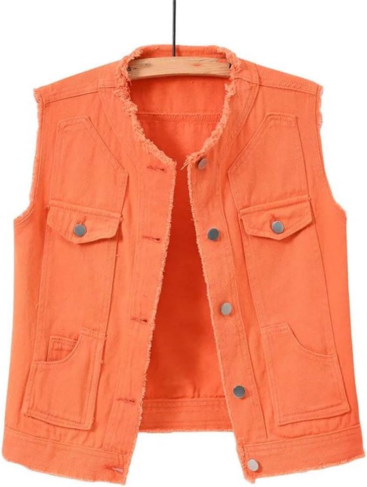 レディース デニムベスト ノースリーブ ウエストコート カジュアル タンクトップ ショートジーンズ ジャケット 夏