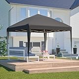 Pavillon 3x3m Pop-up, höhenverstellbar Faltpavillon Gartenpavillon mit 4 Sandsäcke & Tragetasche...