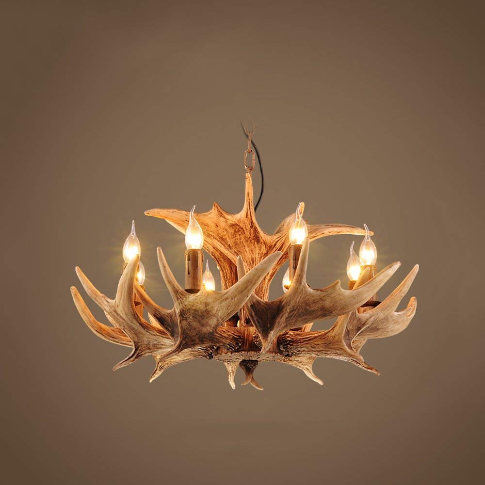 SYAXVOM Antler Chandelier American Living Room Lighting Wind Decoration Retro Creative Restaurant
