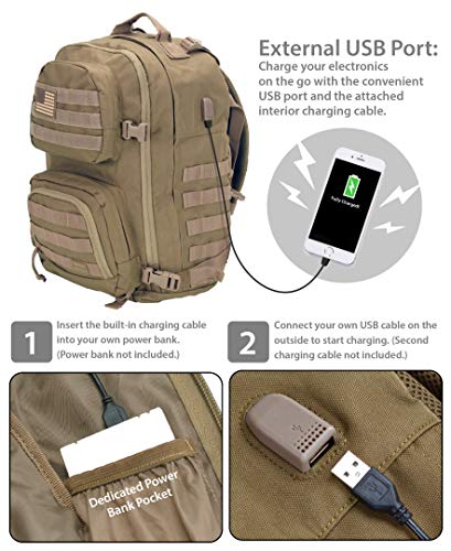 Rockland Military Tactical Laptop Backpack, Tan, Large #TOP4