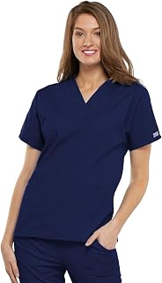 Cherokee Workwear Originals Women's Eggplant V-Neck Short Sleeve Scrub Top - Large