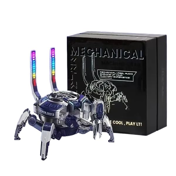 Thunderstorm Mechanical Crab Bluetooth 5.3 Wireless Speaker TWS Subwoofer with RGB Light - Blue
