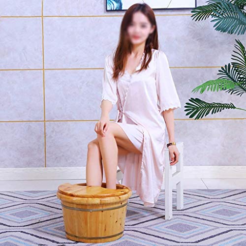 Cubo de baño de pies de madera con tapa para spa miniatura 5