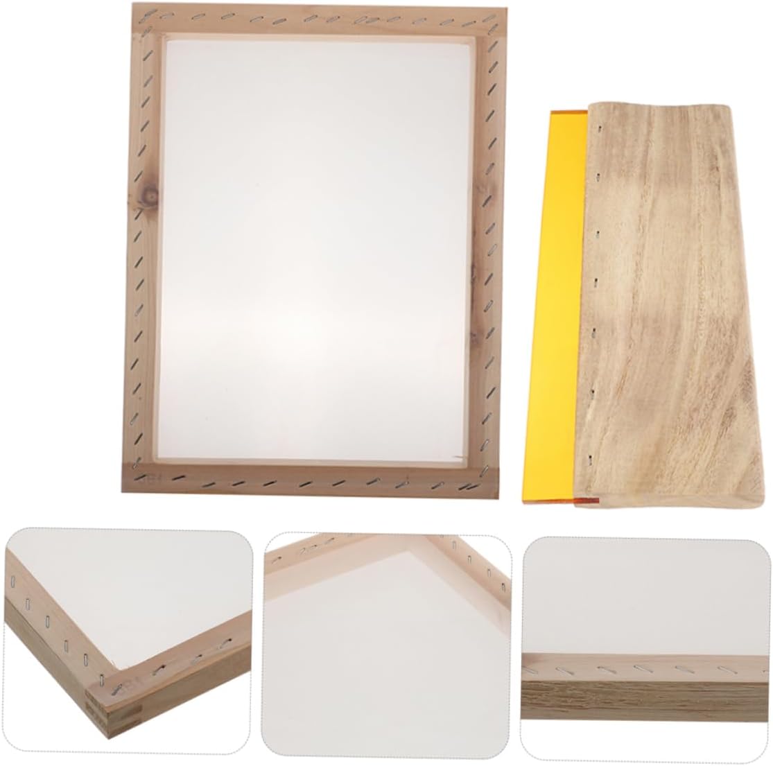 LIFKOME 1set Wooden Handle Ink Squeegee Board Scraper for Ink Application Shirts Posters and Textiles for and Graphic Projects