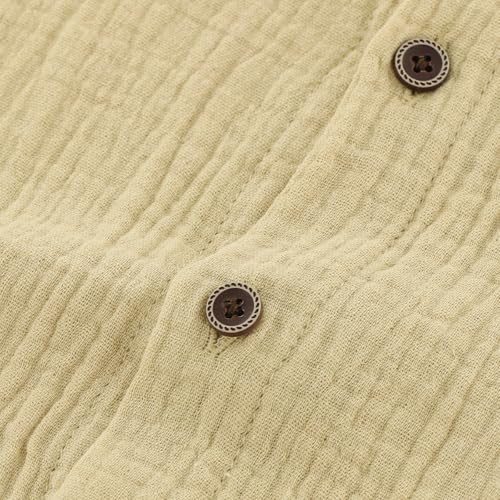 Baby Boys Short Set Infant Toddler Boys Button Down Short Tops with Cotton Gauze Shorts Summer Beach Outfit4
