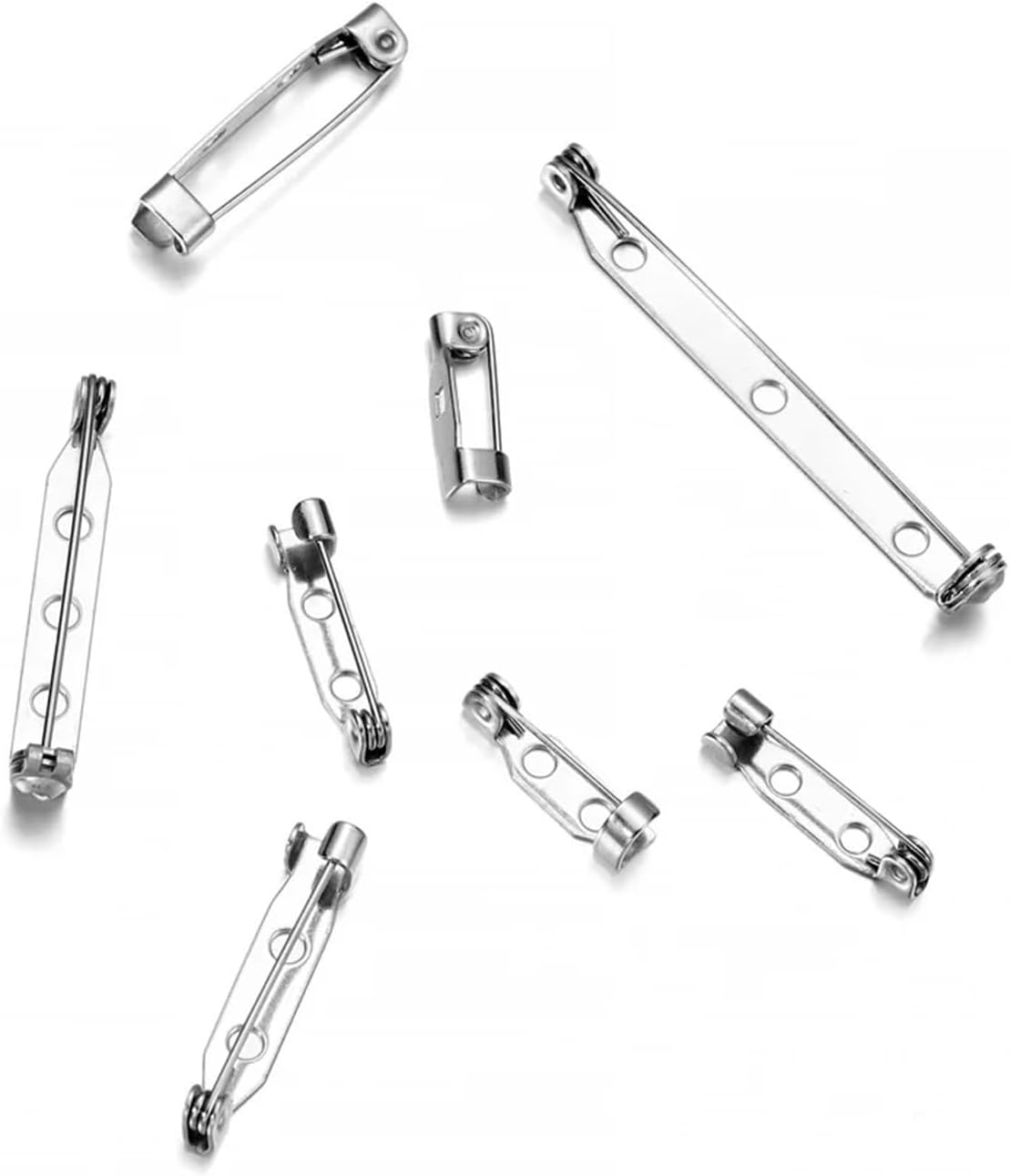 Brooch Pin Back 100Pcs Stainless Steel Safety Pins Brooch Clip Base Setting Blank for DIY Jewelry Making Supplies