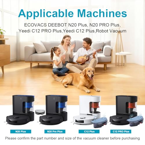 Image of Mop Pads Replacement for Yeedi C12 PRO PLUS /C12 PLUS /C12 Robot Vacuum Cleaner, Include Washable and Reusable Soft Microfiber Mop Pads Accessories Part(6 Pack)