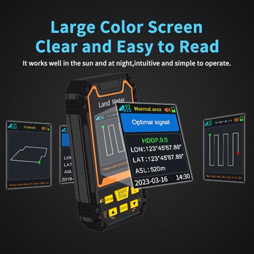 Landvermessungsausrüstung, 2,4 Zoll Farbbildschirm GNSS Hand Landmessgerät, Professionelles GNSS Empfänger Vermessungsgerät für Bergiges Land, Hangentfernung, Messung der Flachen