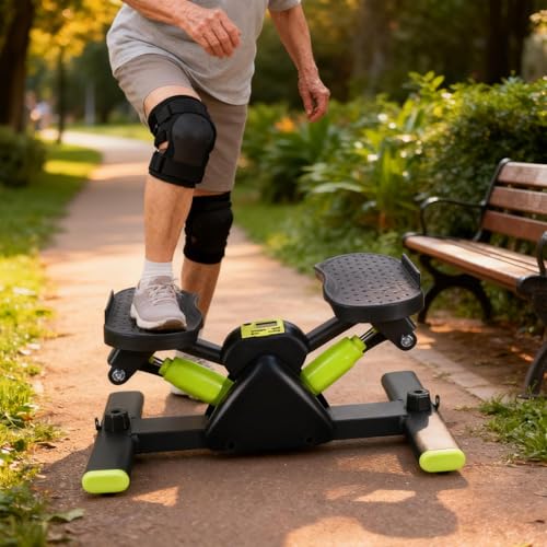 Fitness Step Machine, Efficiënte Cardio, 50 x 32 x 22 cm, zijwaartse schommelingen, fitnessstepper, rockstepper, instelbare weerstand, voor fysieke training, groen - Afbeelding 6