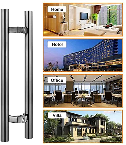 Poignée de porte de douche en verre push-pull double face inox - 6