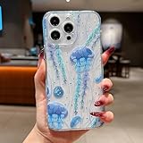 Capa compatível com iPhone X/XS (proteção contra quedas de grau militar de 3 metros), com design de água-viva, capa à prova de choque de TPU 34Jellyfish-X/XS