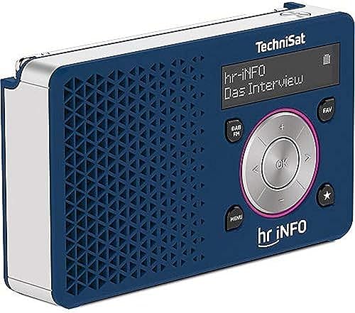 TechniSat DIGITRADIO 1 Radio DAB+/FM Portatile, Batteria Ricaricabile, Display OLED, 1W RMS, Bassi Passivi, Argento/Arancione