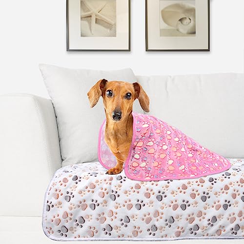 Kogsa Dog Blankets For Large Dogs, 3 Pack Dog Cat Blankets Washable 41" X 31", Soft Pet Mat Throw Cover For Kennel Crate Bed, Cute Paw Pattern,Waterproof Dog Blanket, Blankets For Dogs, Pet Blanket #TOP2