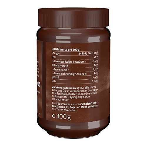 Xucker 300 g Nunux Nuss-Nougat-Creme mit Xylit im Glas, 2er Pack (2 x 300 g)