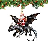 De Navidad Santa,2D Figura De Santa Claus Montando En Un Colgante | De Árbol De Navidad,Adecuado para Celebración De Navidad Invierno Decoración Estacional Y