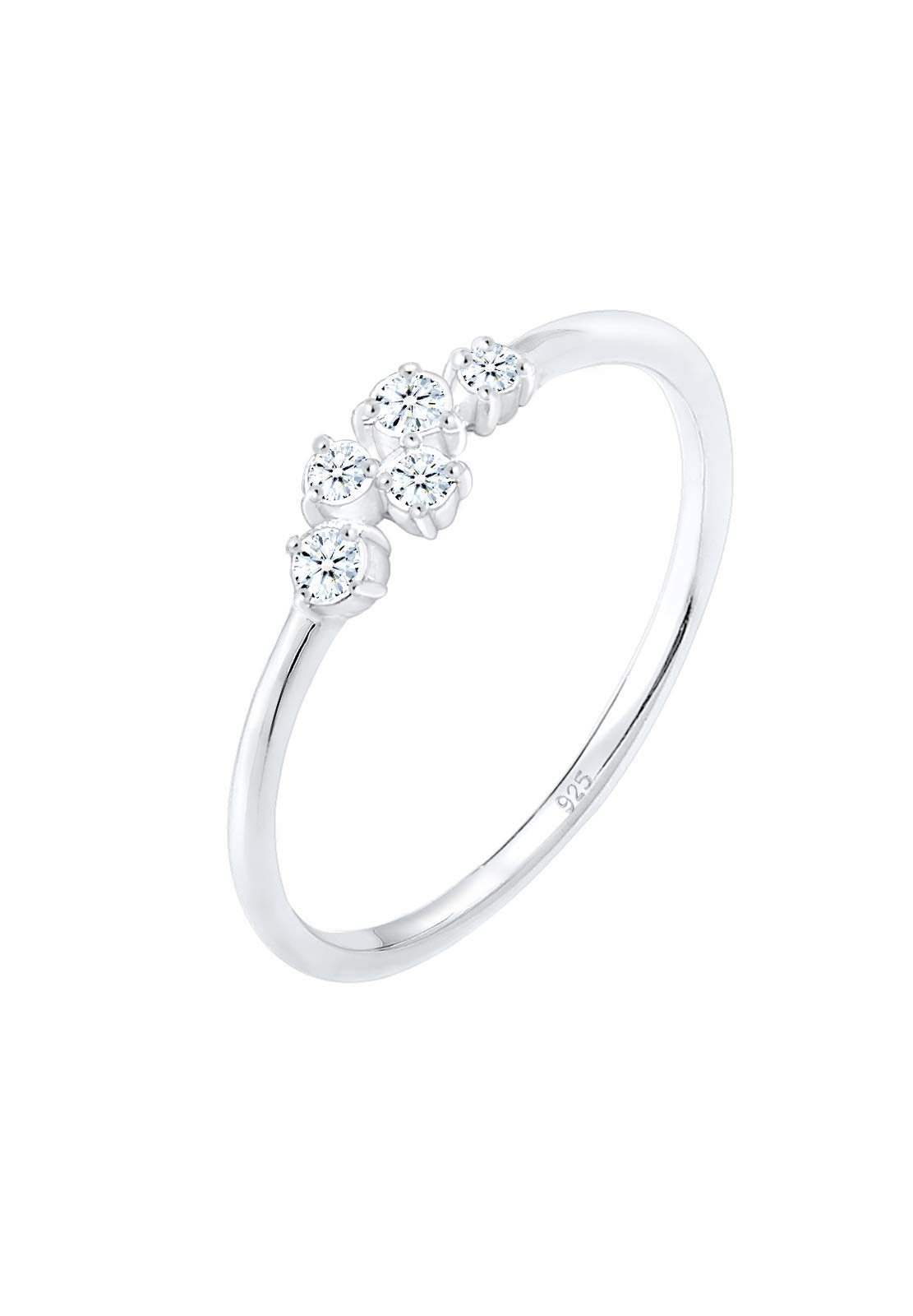 Elli DIAMONDS Ring Women Engagement Elegant with Diamond (0.12 ct) in 925 Sterling Silver