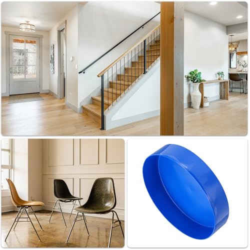 Image of uxcell 2pcs Rubber End Caps 250mm (10 13 /16 Inch) ID x 50mm(2 Inch) H Vinyl Round Tube Bolt Cap Cover Screw Thread Protectors Blue