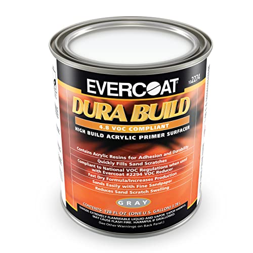 Evercoat Dura Build Acrylic Primer Surfacer for Body Filler Putty Fiberglass and More - 128 Fl Oz