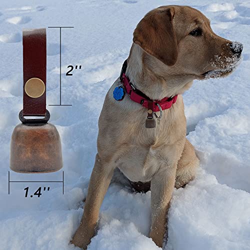 Dog Collar Bell Pet Bells Tracker Noise Maker Anti-Theft Bell With Leather Button Strap And Pet Anti- Lost Silver Pendant Id Tags (2Sets) #TOP3