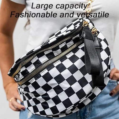Nuvore Crossbody Bag, 2025 New Nuvore ComfortBag for Women, Spacious Stylish Checkered Bum Bag with Shoulder Strap3