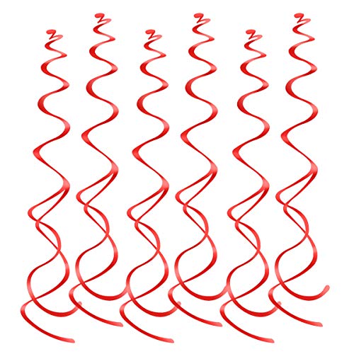 Lowki Hanging Swirl Party Spiral Swirl Decorations, Ceiling Decoration For Birthday, Baby Shower, Anniversary, Graduation, Holiday Celebration Party Supplies -Piece Of 12 (Red) #TOP11