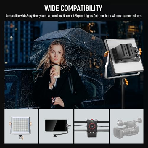 Image of NEEWER 2Pcs NP-F970 7800mAh Replacement Batteries with Charger, Type C Battery Compatible with Sony NP-F970 F960 F950 F770 F750 F570 F550 FX3 FX30 A7 Canon R5 Nikon Z8, For Handycam LED Light Monitor