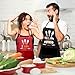 OARSE His and Hers Aprons for Cooking，Funny Couple Aprons Set and Adjustable Apron with 2 Pockets for Wedding Engagement Gifts