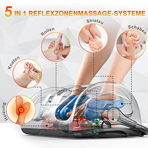 TISSCARE Fußmassagegerät mit Wärme und Fernbedienung, Shiatsu-Fuß- und Wadenbeinmassagegerät, Silber - Image 3