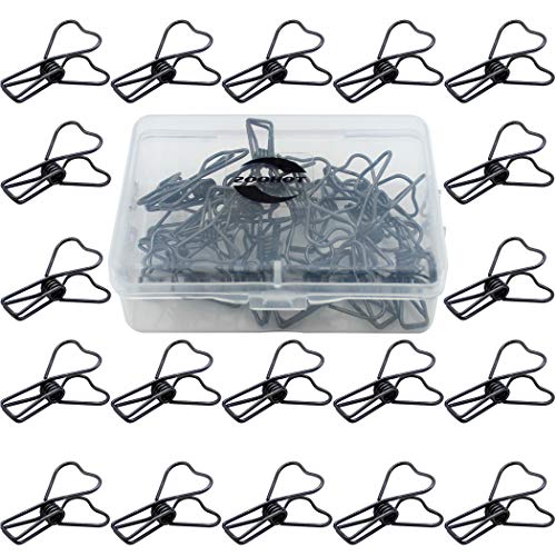 Zoohot Pack of 25 Black Clips Mini, Multi-Function Clip for Office and Home