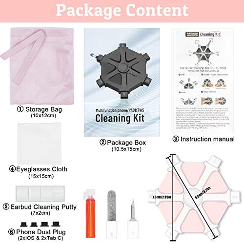 Phone Cleaning Kit for Airpod iPhone Charging Port, walrfid Star Cleaner Tool for Airpods iPhone Charger Lightning Port, Electronic Repair Clean Kits for Cell Phones Speaker Earbud iPad Pro with Putty - Thumbnail 6