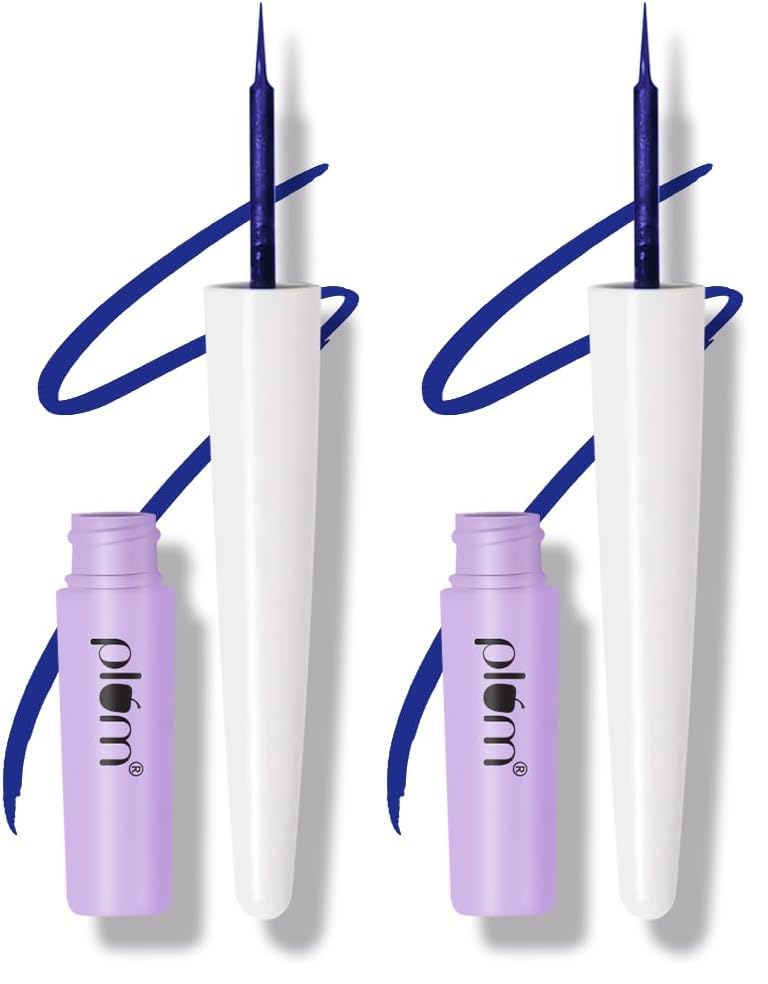 Image of Plum Lash Serum Eyeliner | Clinically Proven To Boost Lash Growth | Intensely Pigmented | Matte Finish | Smudge-Proof | 02 Blue-ming (Pack of 2)