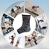 【Flexibilidad y protección】 Las fundas para los pies no limitarán su capacidad de movimiento, por lo que puede usarlas para cualquier actividad. ¡Podrá disfrutar de un soporte excepcional para el tobillo mientras mantiene su máximo rendimiento y una amplia gama de movimientos de piernas!