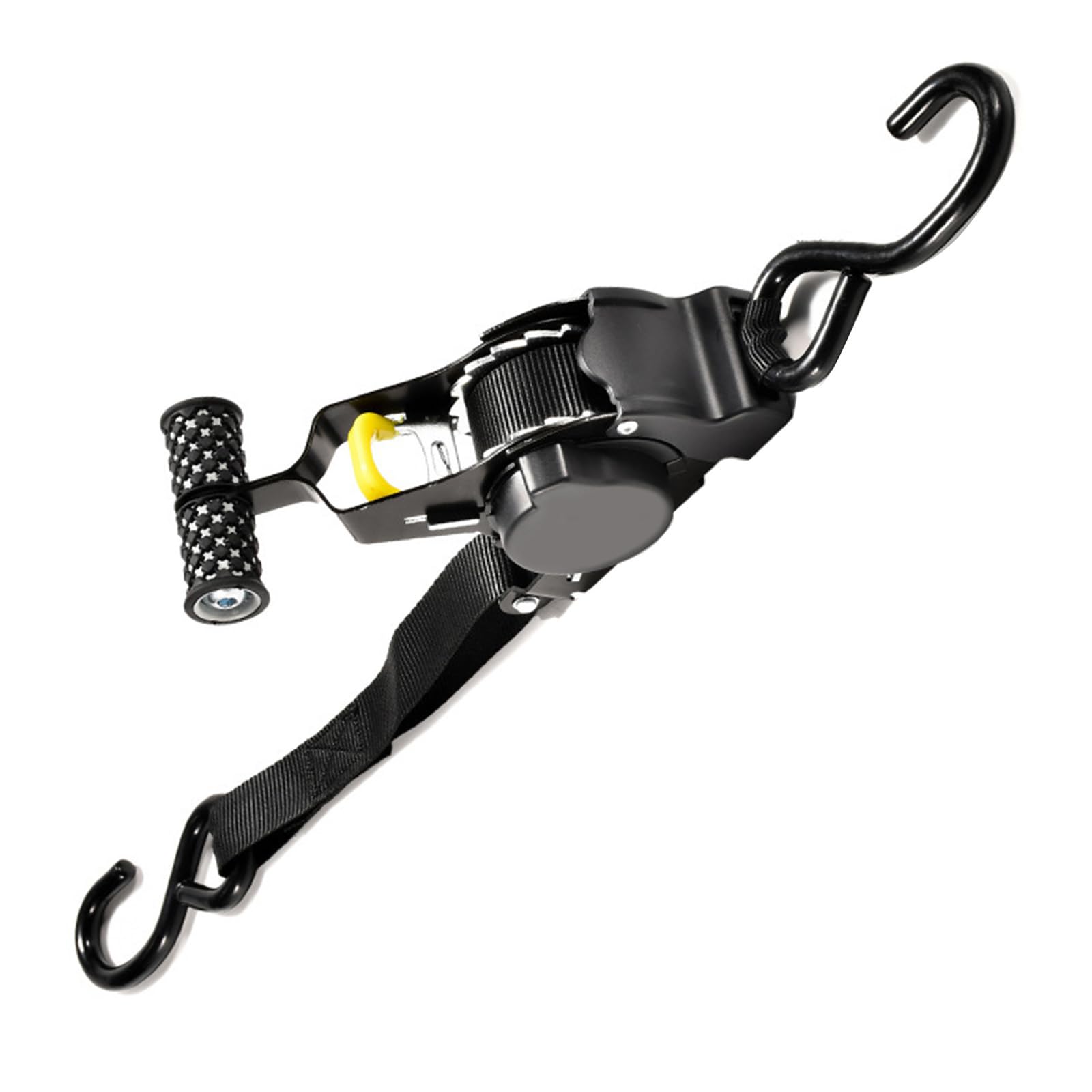 Ratchets Strap Retractable Ratchets Strap Tie Downs for Motorcycles Bikes Tight Secure Pickup Trailer Tie Downs Black Electrophoresis Finish
