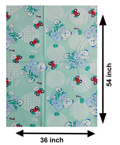 Image of EcoSoft Plastic Sheet,PVC Sheet for Kids,Rubber Sheet for Babies,Bed Wetting Protector(90 x 135 cm) (Bear Blue & Green)