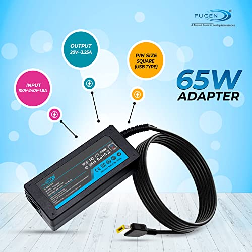 Image of 65W USB Slim Tip Rectangular pin Laptop Adapter /Charger for Lenovo Ideapad g50-30 g50-45 g50-70 g50-80 g50 Thinkpad x250 e480 Yoga 2 s3 13 14 Flex 3 10 11 Carbon - Without Power Cord