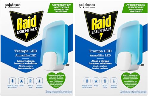 Raid Essentials - Trappola a LED anti-mosche, antimosche alla frutta