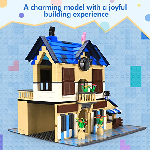 Geyang French Lodge Villa House Building Kit, City Street Modular House Building Blocks Set, View House Model Construction Toy For Adults And Teens Collectible Display Toy Building Set 1298Pcs #TOP4