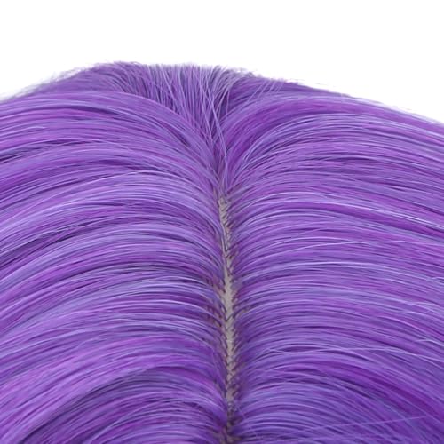 Image of PATTNIUM Purple Long Curly Middle Part Wig Halloween Costume Wig