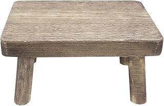 Adult Wooden Step Stool - Very Sturdy, Great Kids Step Stool Perfect for High Beds, Reach High Places in Kitchen, Bathroom, Closet, Sink, Lightweight (14.17x10.63x7.48inch)