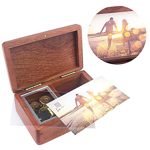 Softalk Vintage Jewelry Box Musical Boxs With Customizable Photos Case For Gifts Christmas Birthday And Valentine's Day（Simple Rosewood, Tune:can't Help Falling In Love） #TOP5