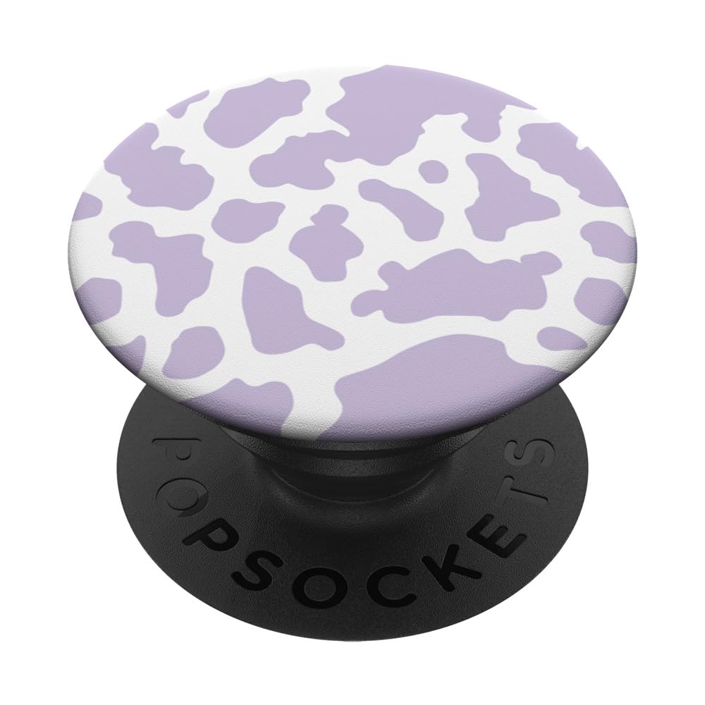 Light Pastel Purple White Cow Print PopSockets Adhesive PopGrip
