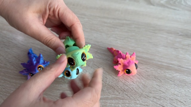Imanes decorativos articulados Axolotl 4 unidades miniatura 7