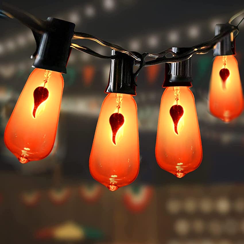 Abeja 10FT Flickering Flame String Lights, Halloween Decorations Lights String with 11 ST40