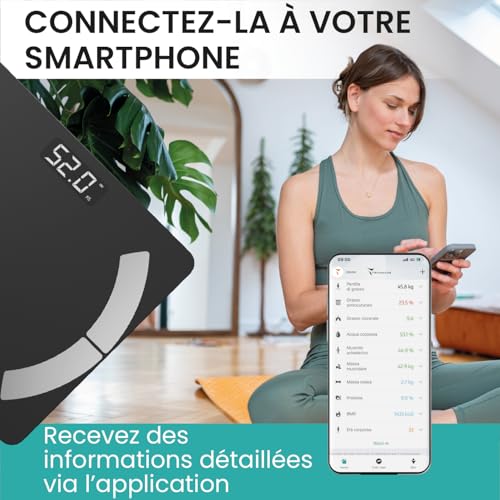 Mesure IMC et masse graisseuse balance connectée Techmade Android