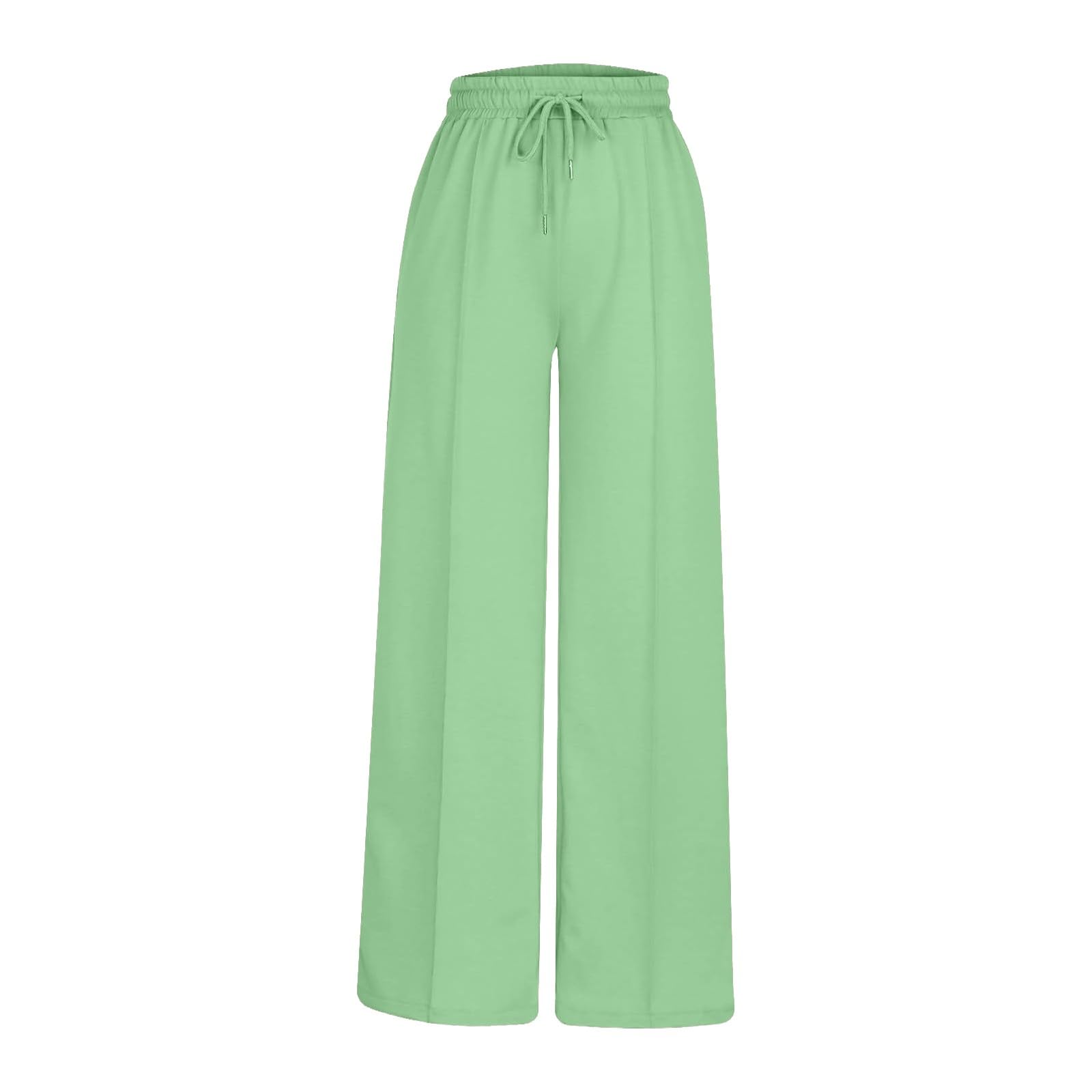 Generisch Pantalon de randonnée baggy long et léger pour femme - Pantalon d'été décontracté en mousseline avec poches - Élégant pantalon en lin - Pantalon d'été aéré - Jambe large - Pantalon de sport