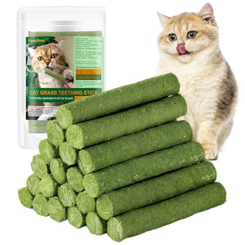 120g/4.23oz Cat Grass Teething Stick Hairballs,Chew Sticks for Cats,Catnip Toys Sticks Indoor Kitten Chew Stick